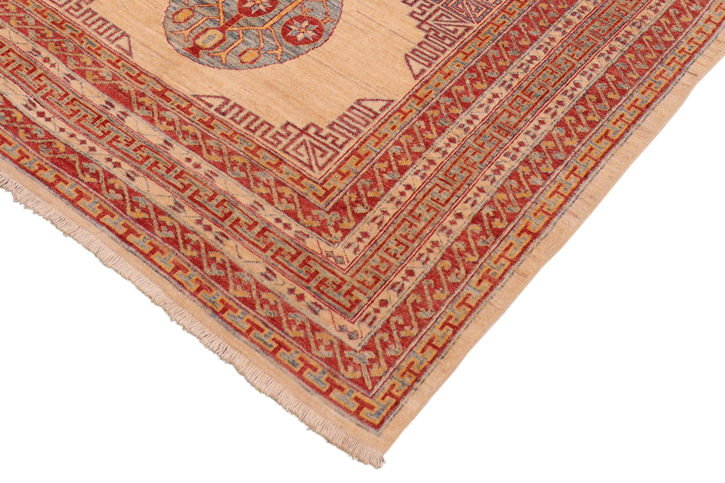 handmade Traditional Kafkaz Beige Rust Hand Knotted RECTANGLE 100% WOOL area rug 6x8