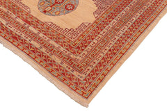 handmade Traditional Kafkaz Beige Rust Hand Knotted RECTANGLE 100% WOOL area rug 6 x 8