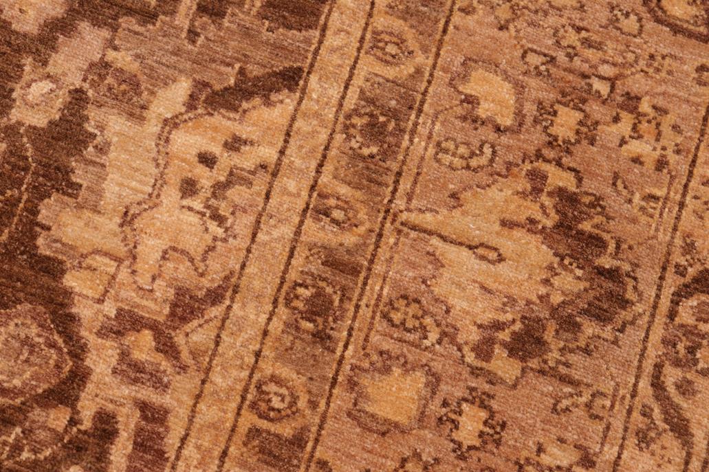 handmade Traditional Kafkaz Brown Tan Hand Knotted RECTANGLE 100% WOOL area rug 6 x 9