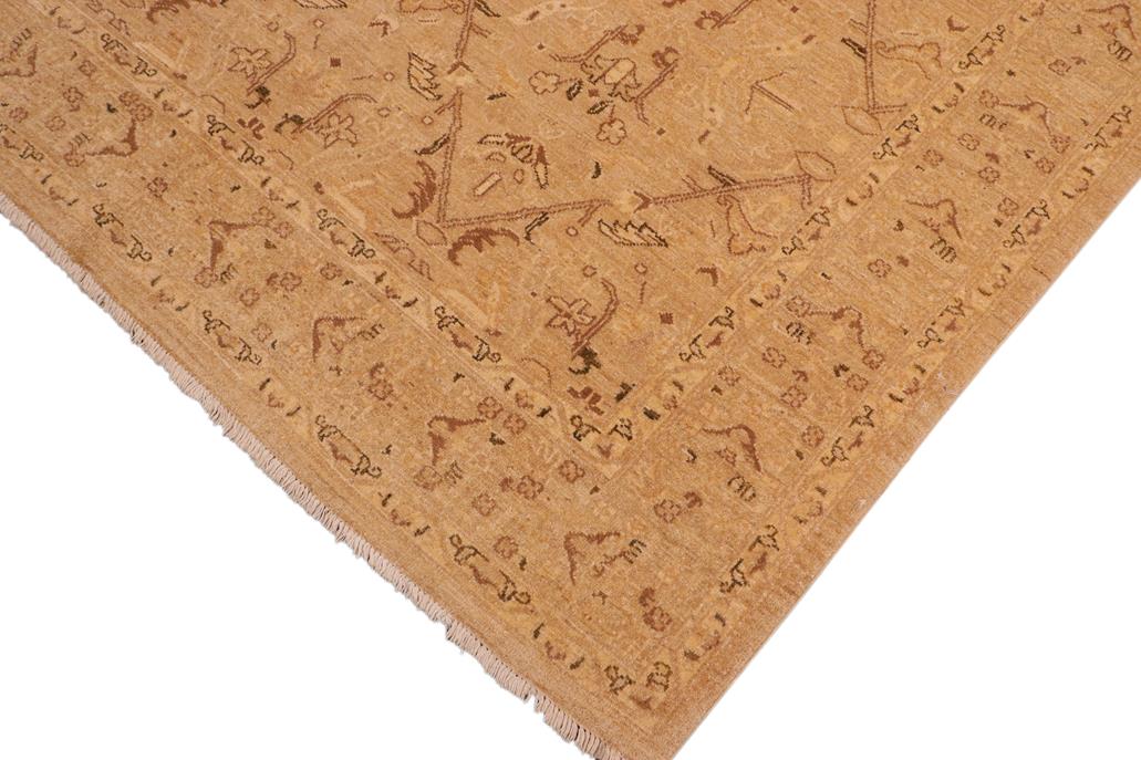 handmade Transitional Lahore Tan Brown Hand Knotted RECTANGLE 100% WOOL area rug 6 x 9