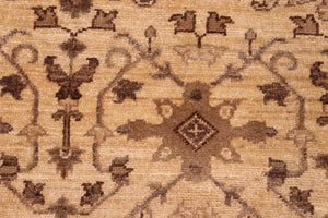 handmade Transitional Kafkaz Beige Brown Hand Knotted RECTANGLE 100% WOOL area rug 6' x 9'
