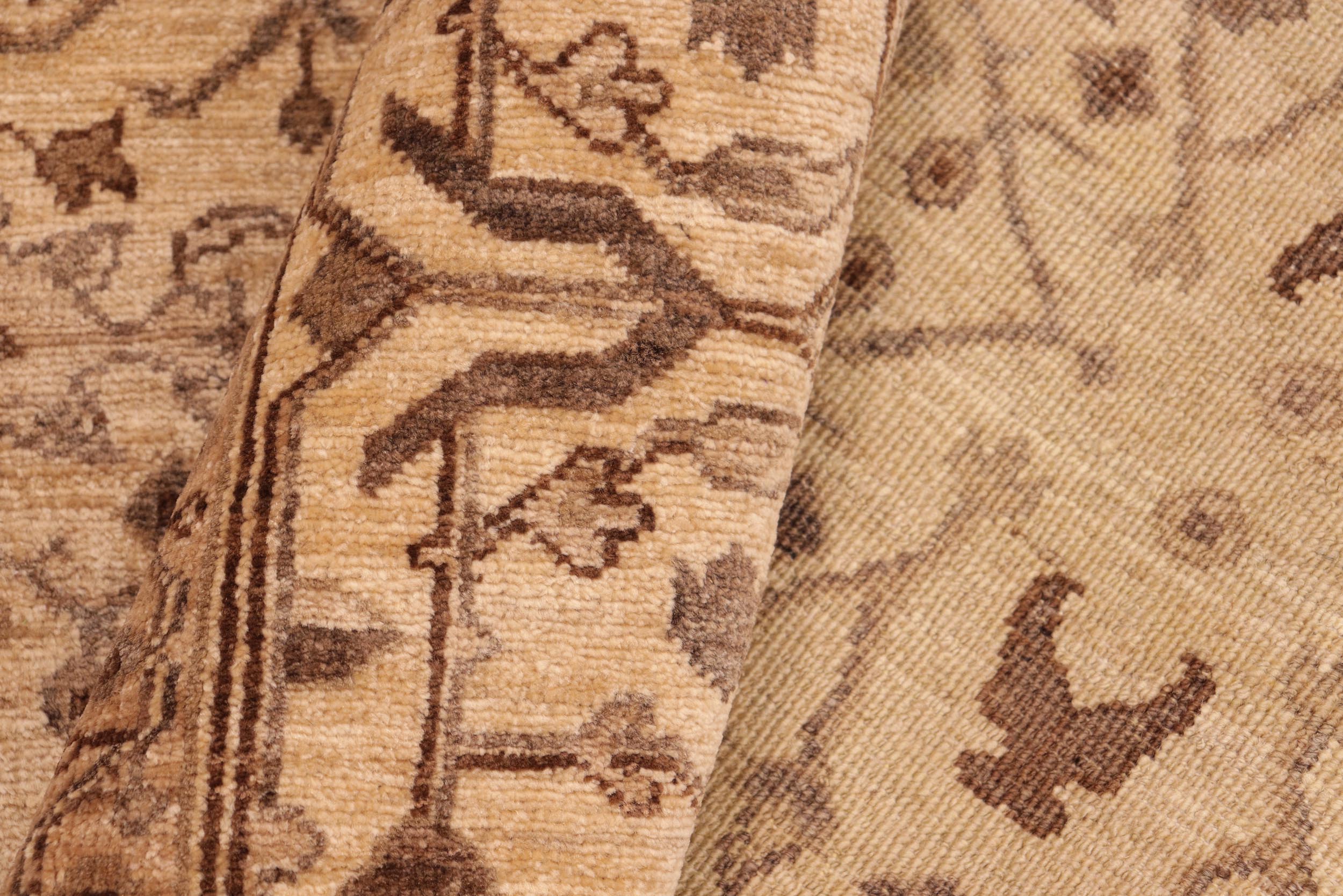 handmade Transitional Kafkaz Beige Brown Hand Knotted RECTANGLE 100% WOOL area rug 6' x 9'