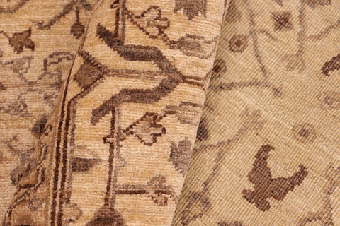 handmade Transitional Kafkaz Beige Brown Hand Knotted RECTANGLE 100% WOOL area rug 6' x 9'