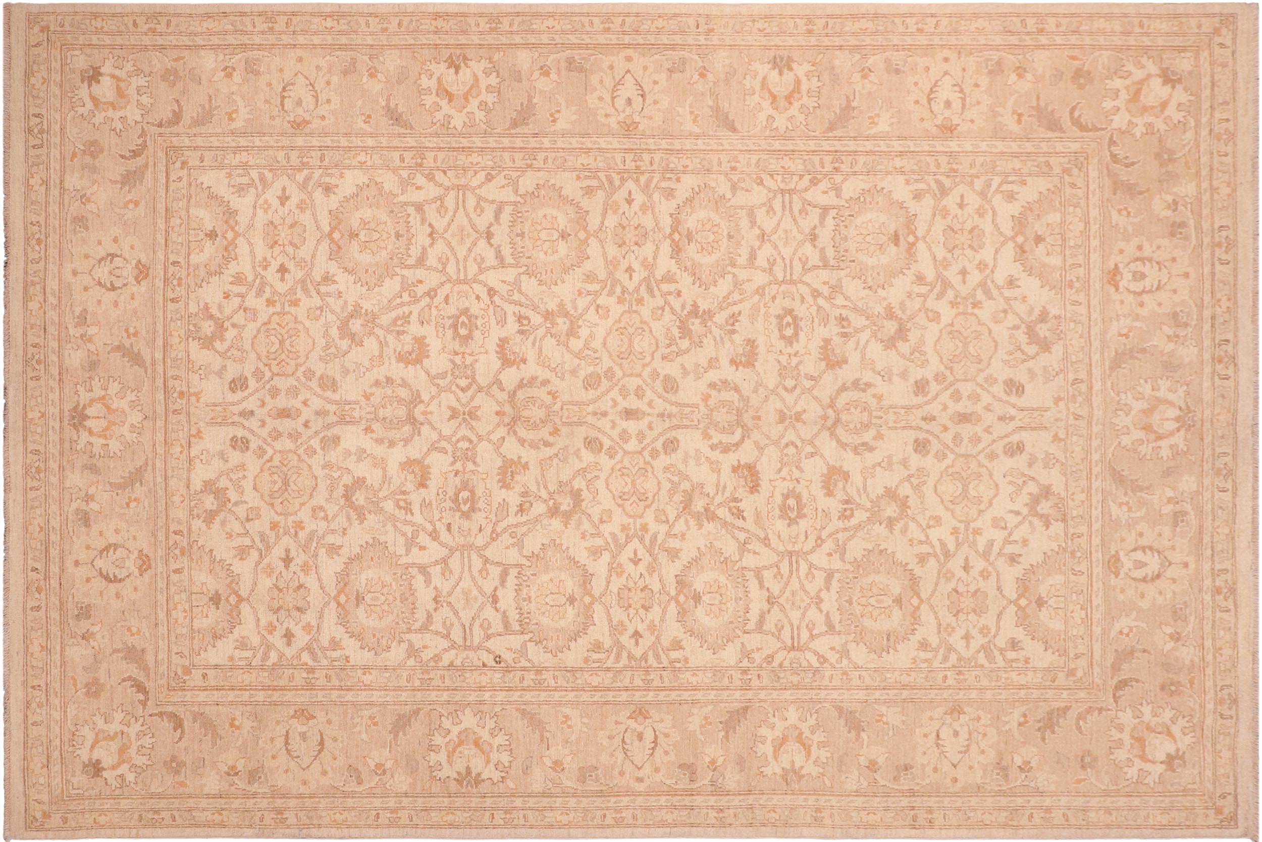 handmade Traditional Kafkaz Beige Tan Hand Knotted RECTANGLE 100% WOOL area rug 6x9