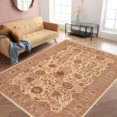 handmade Traditional Kafkaz Tan Beige Hand Knotted RECTANGLE 100% WOOL area rug 6 x 9