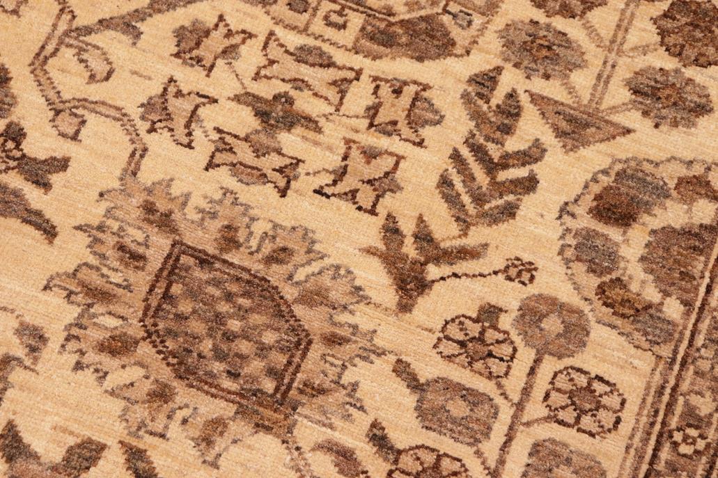 handmade Traditional Kafkaz Tan Beige Hand Knotted RECTANGLE 100% WOOL area rug 6 x 9