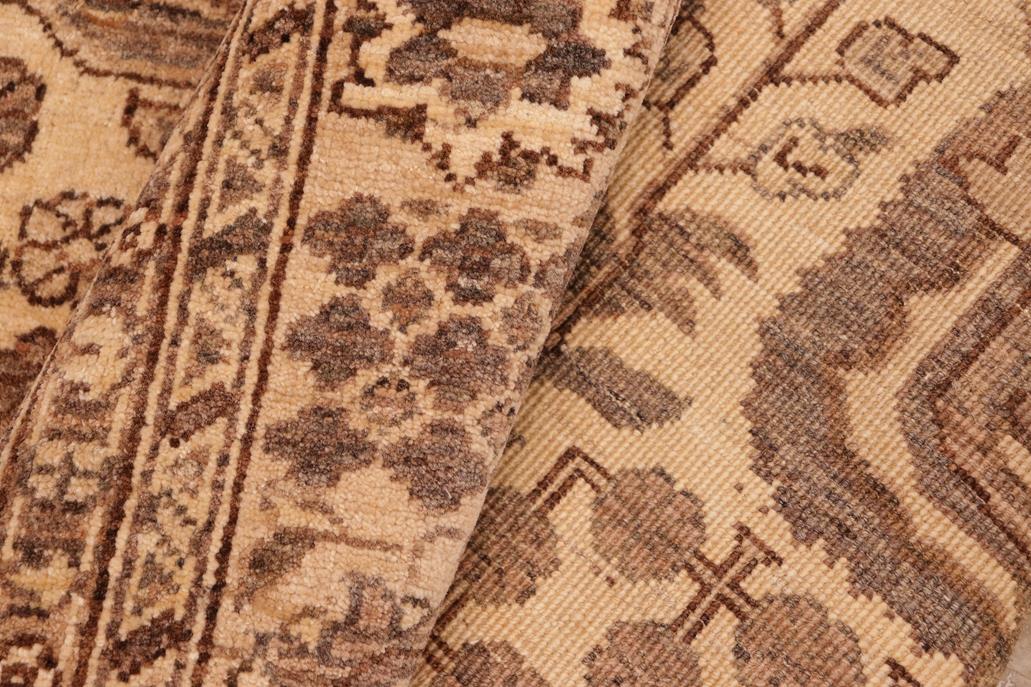 handmade Traditional Kafkaz Tan Beige Hand Knotted RECTANGLE 100% WOOL area rug 6 x 9