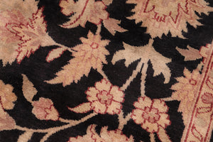 handmade Transitional Kafkaz Black Red Hand Knotted RECTANGLE 100% WOOL area rug 6' x 9'