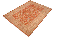 handmade Traditional Kafkaz Rust Beige Hand Knotted RECTANGLE 100% WOOL area rug 6 x 9