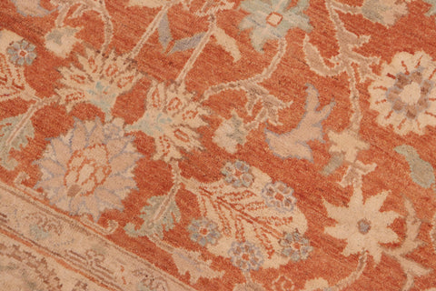 handmade Transitional Kafkaz Rust Beige Hand Knotted RECTANGLE 100% WOOL area rug 6' x 9'