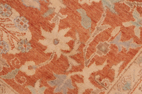 handmade Transitional Kafkaz Rust Beige Hand Knotted RECTANGLE 100% WOOL area rug 6' x 9'