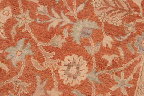 handmade Transitional Kafkaz Rust Beige Hand Knotted RECTANGLE 100% WOOL area rug 6' x 9'