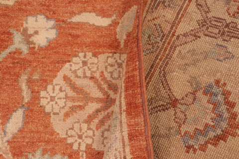 handmade Transitional Kafkaz Rust Beige Hand Knotted RECTANGLE 100% WOOL area rug 6' x 9'