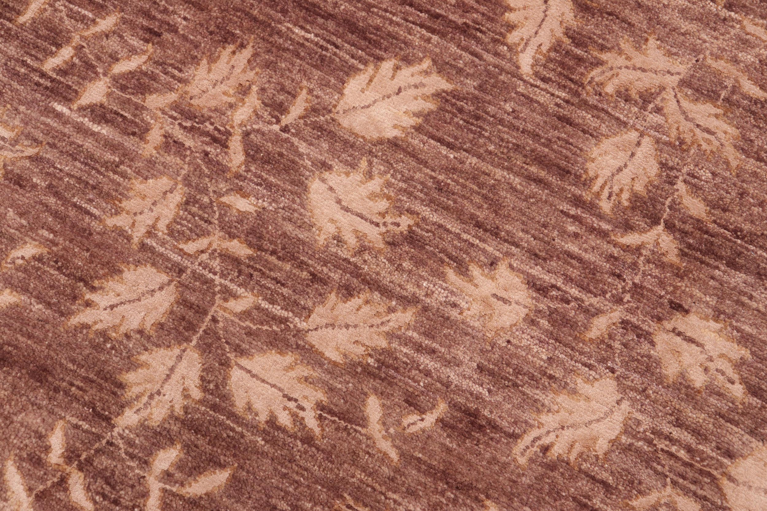 handmade Modern Kafkaz Brown Tan Hand Knotted RECTANGLE WOOL&SILK area rug 6' x 9'