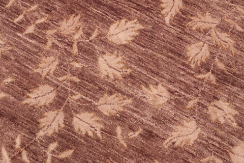 handmade Modern Kafkaz Brown Tan Hand Knotted RECTANGLE WOOL&SILK area rug 6' x 9'