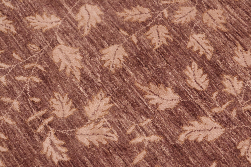 handmade Modern Kafkaz Brown Tan Hand Knotted RECTANGLE WOOL&SILK area rug 6' x 9'