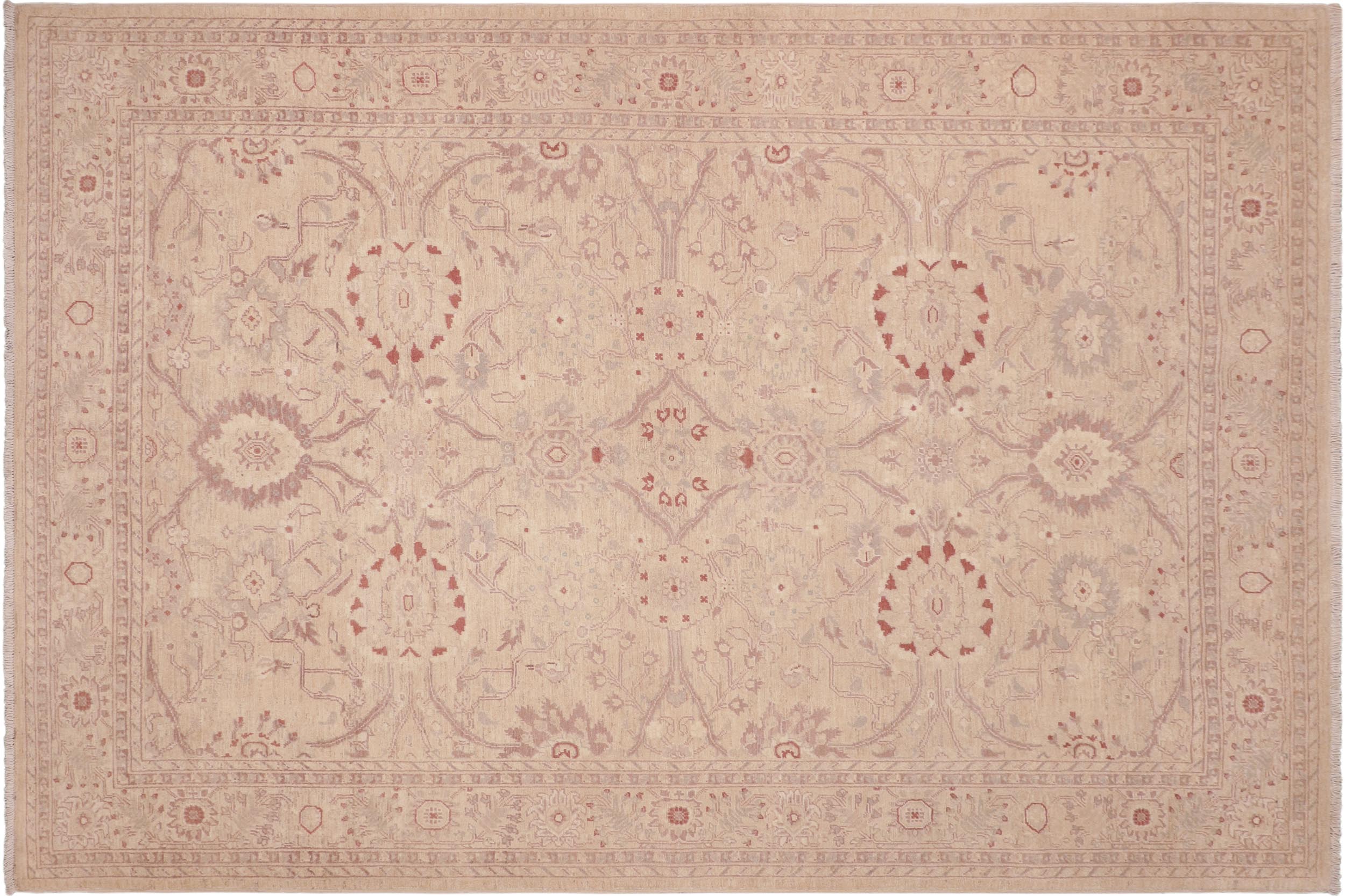 handmade Traditional Kafkaz Tan Brown Hand Knotted RECTANGLE 100% WOOL area rug 6x9