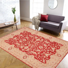 handmade Traditional Kafkaz Red Tan Hand Knotted RECTANGLE 100% WOOL area rug 6 x 9
