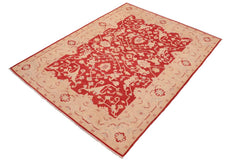 handmade Traditional Kafkaz Red Tan Hand Knotted RECTANGLE 100% WOOL area rug 6 x 9