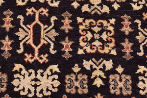 handmade Transitional Kafkaz Blue Gold Hand Knotted RECTANGLE 100% WOOL area rug 6' x 9'