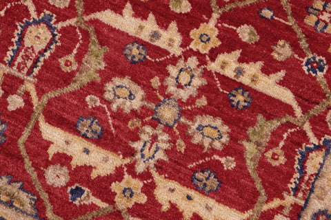 handmade Transitional  Red Green Hand Knotted RECTANGLE 100% WOOL area rug 6' x 9'