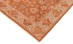 handmade Traditional Kirman Brown Blue Hand Knotted RECTANGLE 100% WOOL area rug 6' x 9'