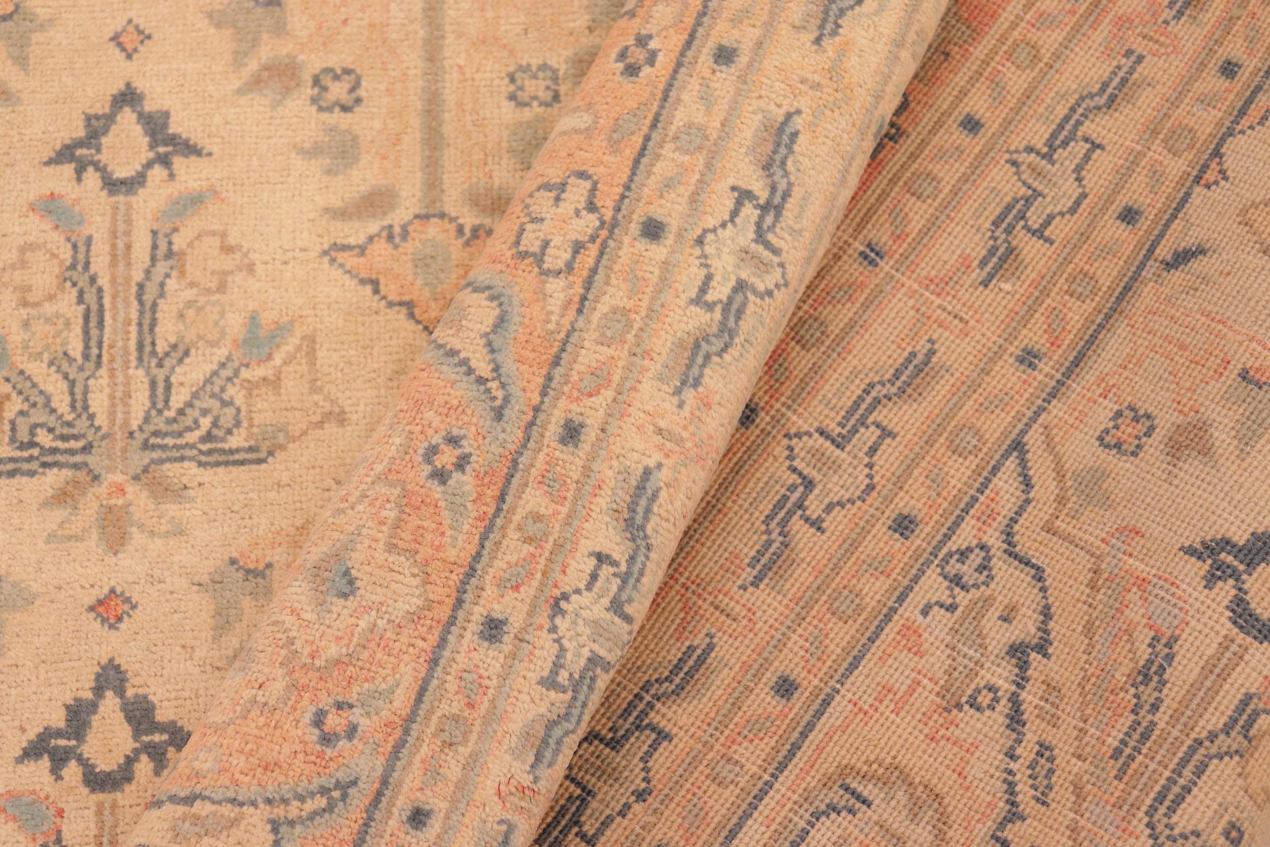 handmade Transitional Kafkaz Tan Red Hand Knotted RECTANGLE 100% WOOL area rug 6x9