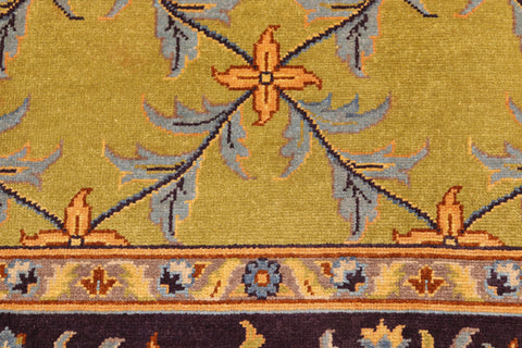 handmade Transitional Kafkaz Green Aubergine Hand Knotted RECTANGLE 100% WOOL area rug 6x9