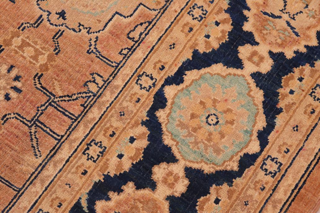 handmade Traditional Kafkaz Rose Blue Hand Knotted RECTANGLE 100% WOOL area rug 6 x 9