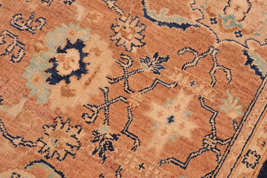 handmade Traditional Kafkaz Rose Blue Hand Knotted RECTANGLE 100% WOOL area rug 6 x 9