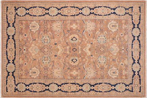 Classic Ziegler Lyndsay Rose/Blue Hand Knotted Wool Rug - 6'0'' x 9'3''