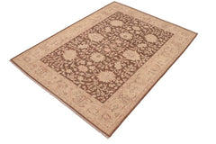 handmade Traditional Kafkaz Brown Tan Hand Knotted RECTANGLE 100% WOOL area rug 6 x 9