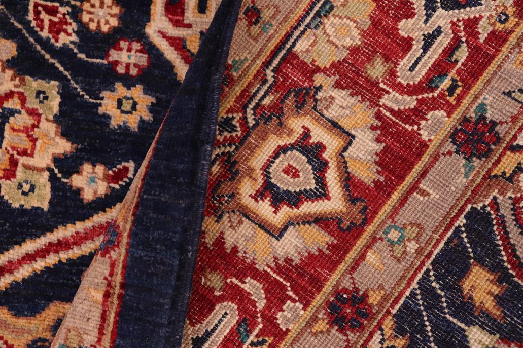 handmade Traditional Kafkaz Blue Red Hand Knotted RECTANGLE 100% WOOL area rug 6 x 9