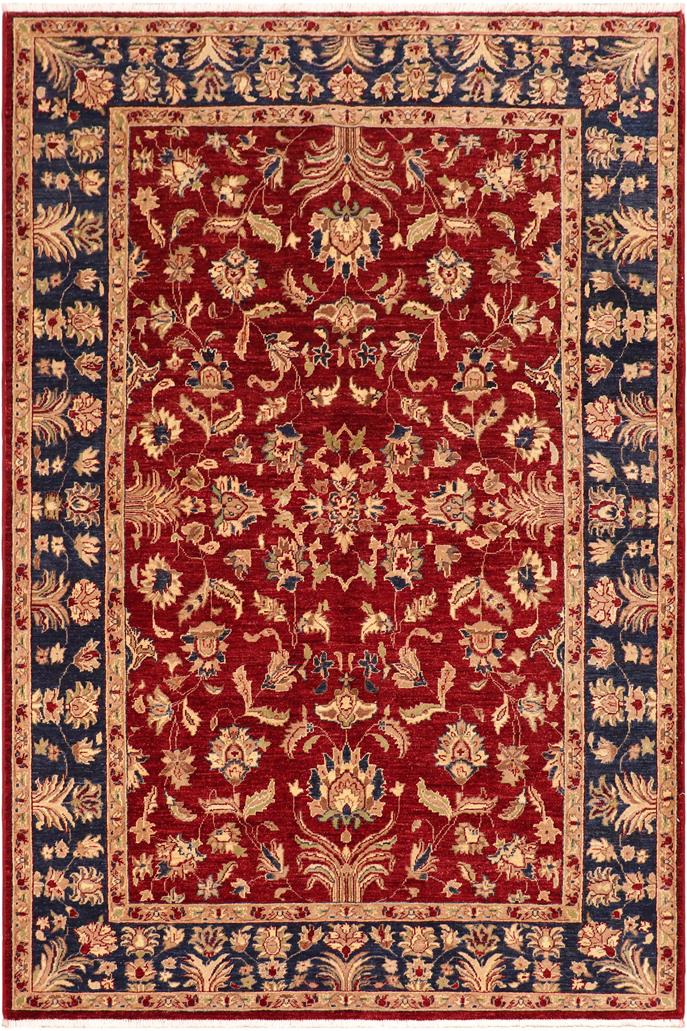 handmade Traditional Kafkaz Red Blue Hand Knotted RECTANGLE 100% WOOL area rug 6 x 9