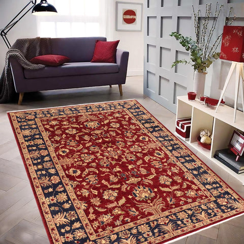 handmade Traditional Kafkaz Red Blue Hand Knotted RECTANGLE 100% WOOL area rug 6x9