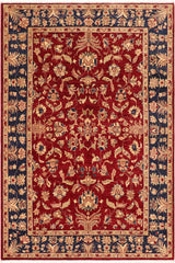 handmade Traditional Kafkaz Red Blue Hand Knotted RECTANGLE 100% WOOL area rug 6 x 9