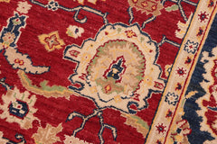handmade Traditional Kafkaz Red Blue Hand Knotted RECTANGLE 100% WOOL area rug 6 x 9
