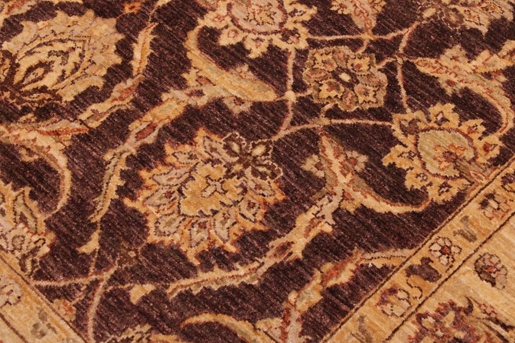 handmade Traditional Kafkaz Brown Tan Hand Knotted RECTANGLE 100% WOOL area rug 6 x 9