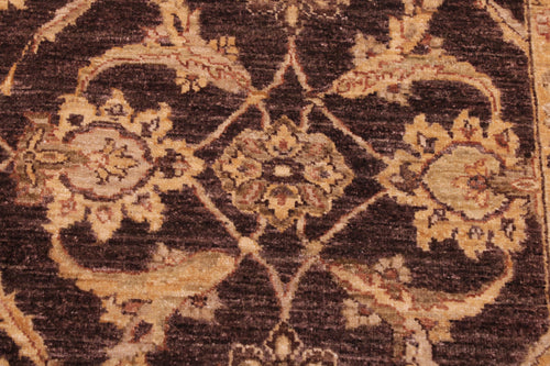 handmade Transitional Kafkaz Brown Tan Hand Knotted RECTANGLE 100% WOOL area rug 6' x 9'