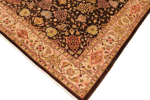 handmade Traditional Kafkaz Brown Beige Hand Knotted RECTANGLE 100% WOOL area rug 6' x 9'
