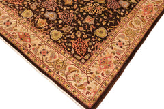 handmade Traditional Kafkaz Brown Beige Hand Knotted RECTANGLE 100% WOOL area rug 6' x 9'