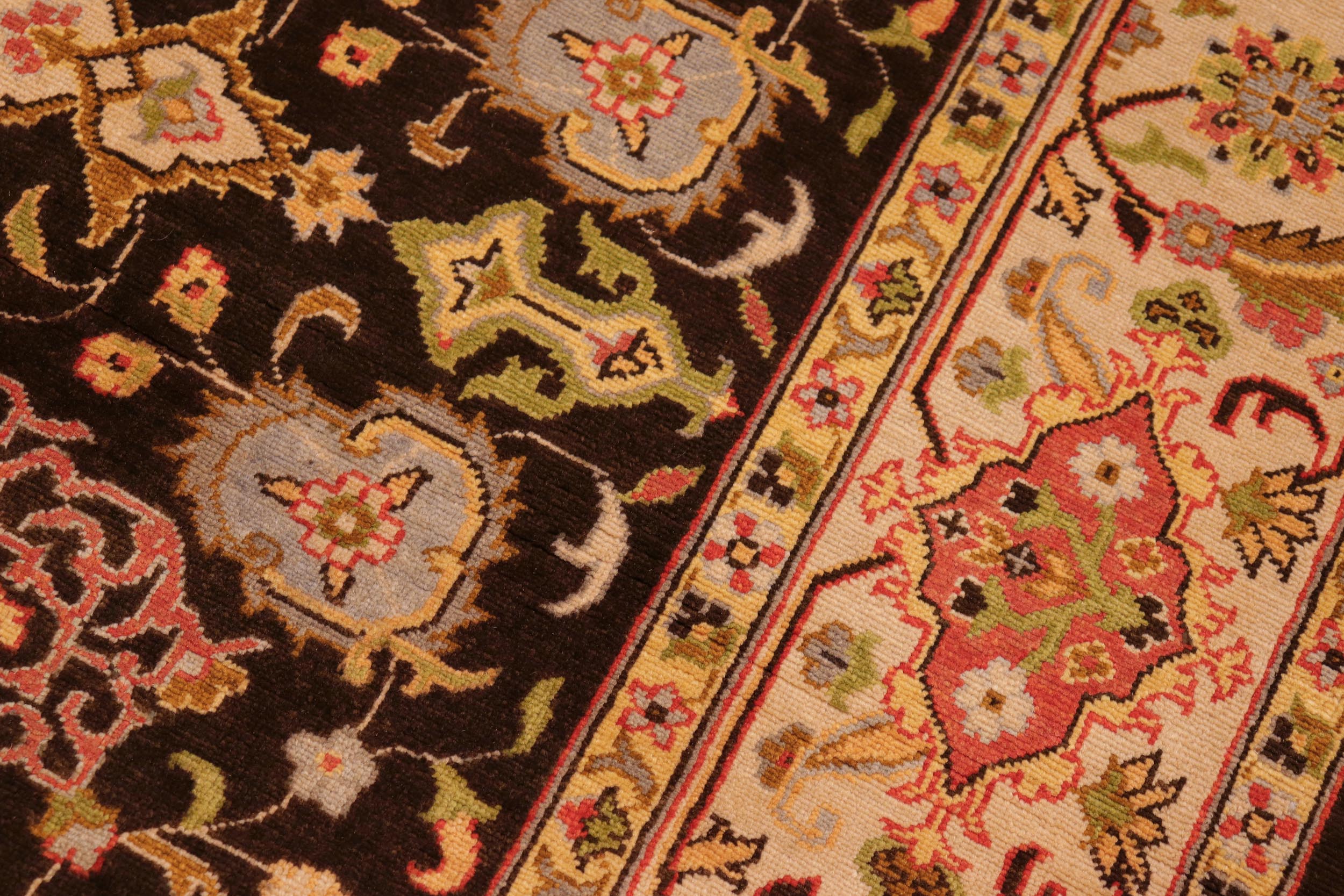 handmade Traditional Kafkaz Brown Beige Hand Knotted RECTANGLE 100% WOOL area rug 6' x 9'