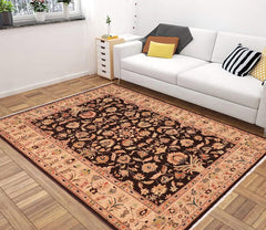 handmade Traditional Kafkaz Brown Tan Hand Knotted RECTANGLE 100% WOOL area rug 6 x 9