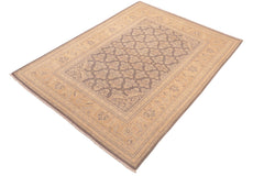 handmade Transitional Kafkaz Gray Gold Hand Knotted RECTANGLE 100% WOOL area rug 6x9