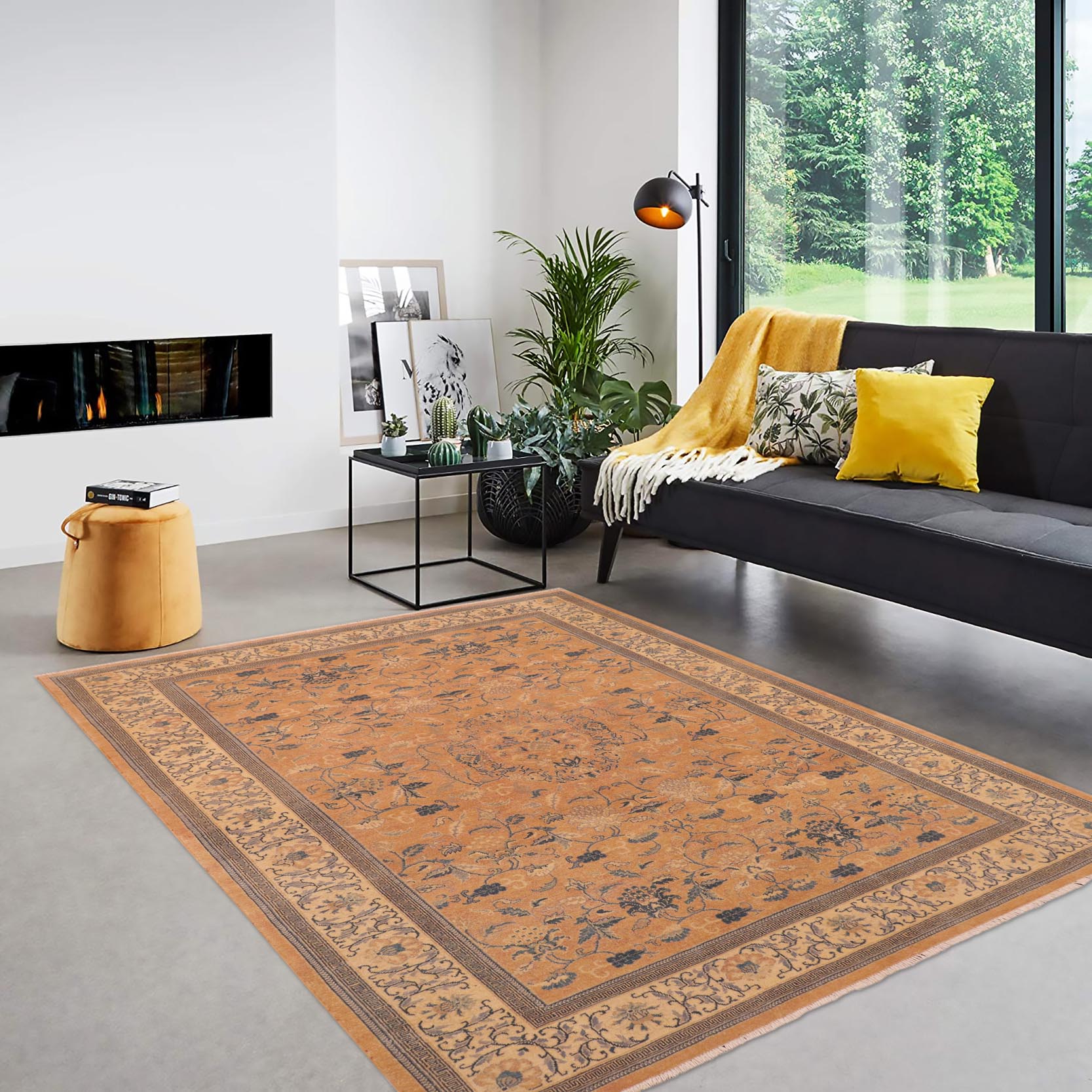 handmade Traditional Kafkaz Rose Beige Hand Knotted RECTANGLE 100% WOOL area rug 6x9