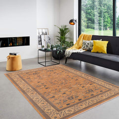 handmade Traditional Kafkaz Rose Beige Hand Knotted RECTANGLE 100% WOOL area rug 6x9