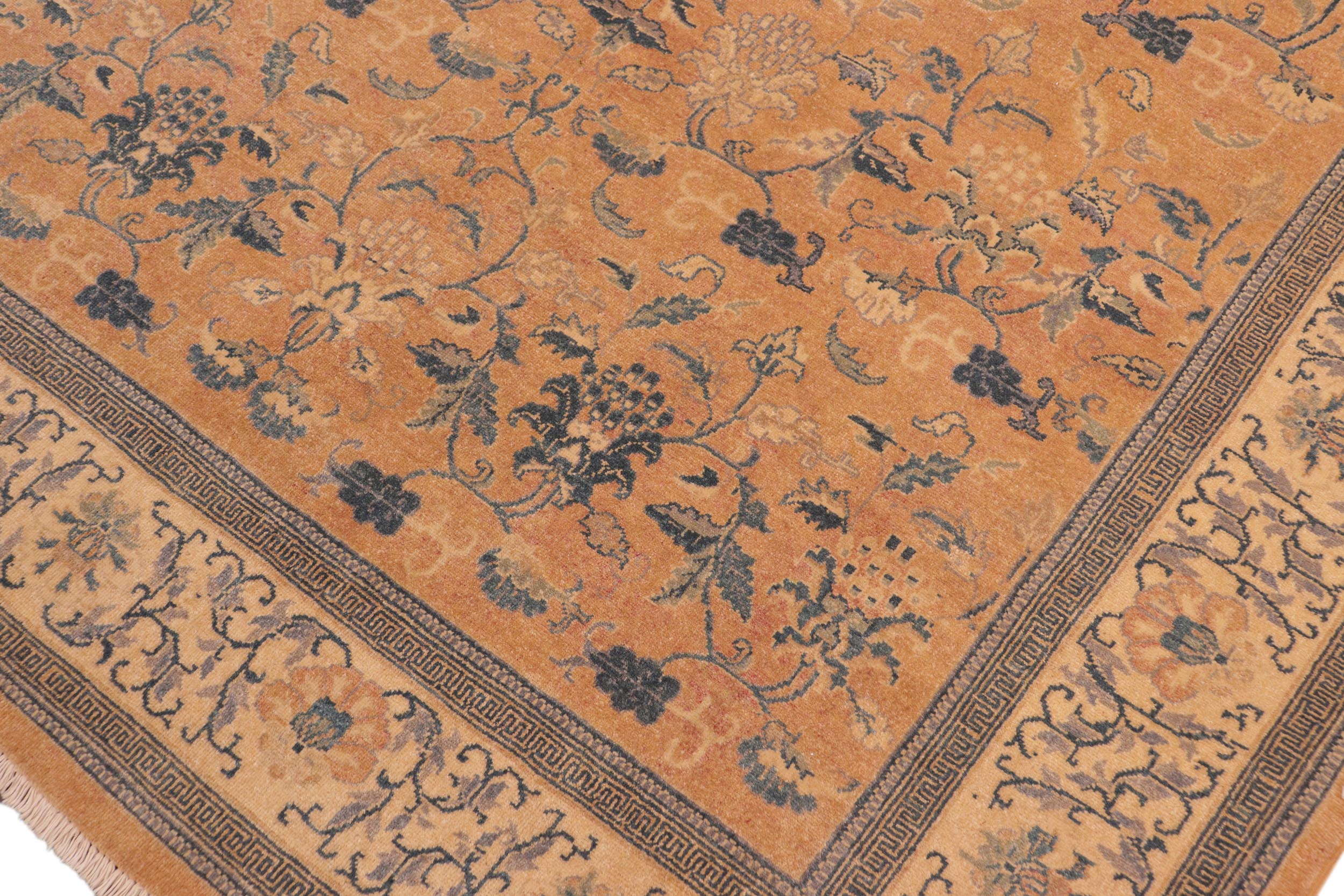 handmade Traditional Kafkaz Rose Beige Hand Knotted RECTANGLE 100% WOOL area rug 6x9