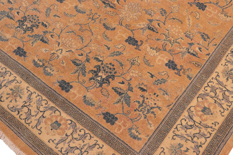 handmade Traditional Kafkaz Rose Beige Hand Knotted RECTANGLE 100% WOOL area rug 6x9