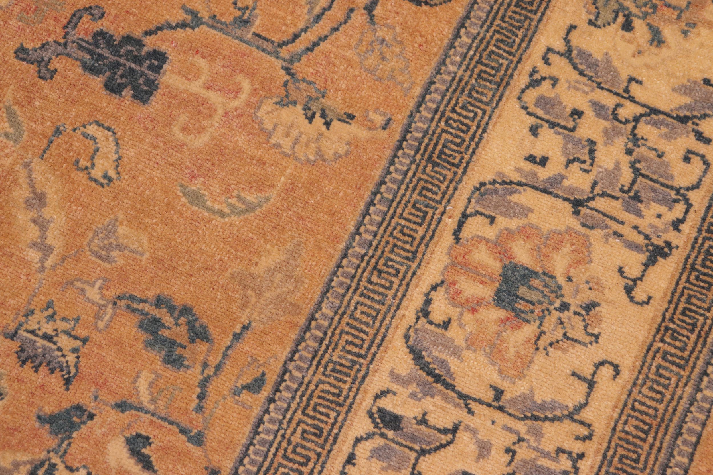 handmade Traditional Kafkaz Rose Beige Hand Knotted RECTANGLE 100% WOOL area rug 6x9