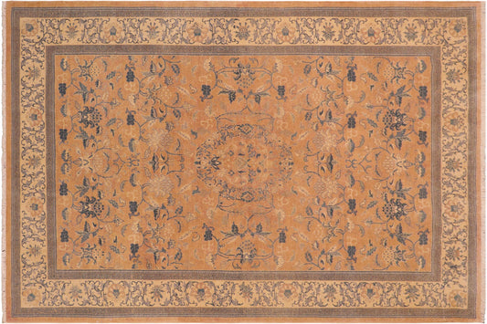 handmade Traditional Kafkaz Rose Beige Hand Knotted RECTANGLE 100% WOOL area rug 6x9